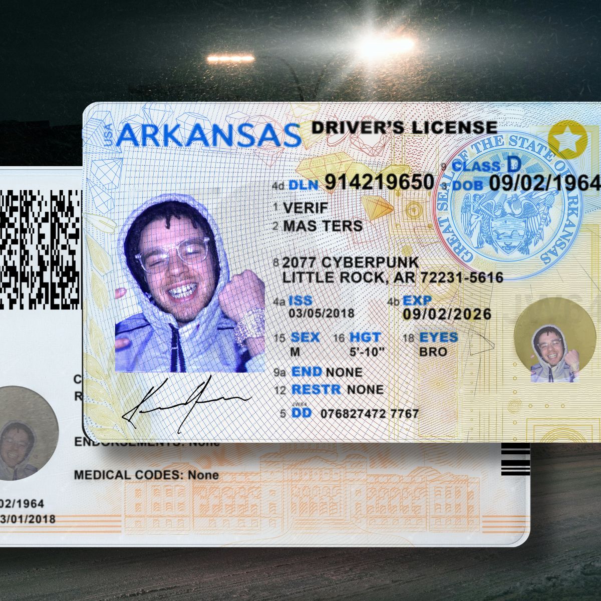 Arkansas - AR Driver's License Photoshop Template
