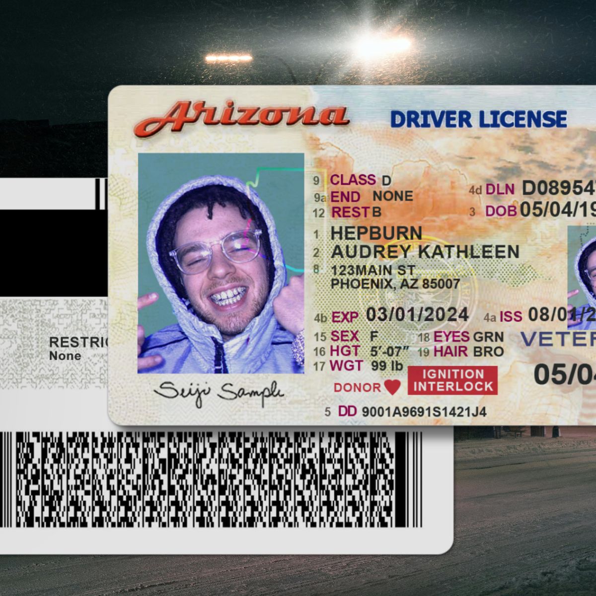 Arizona - AZ Driver's License Photoshop Template