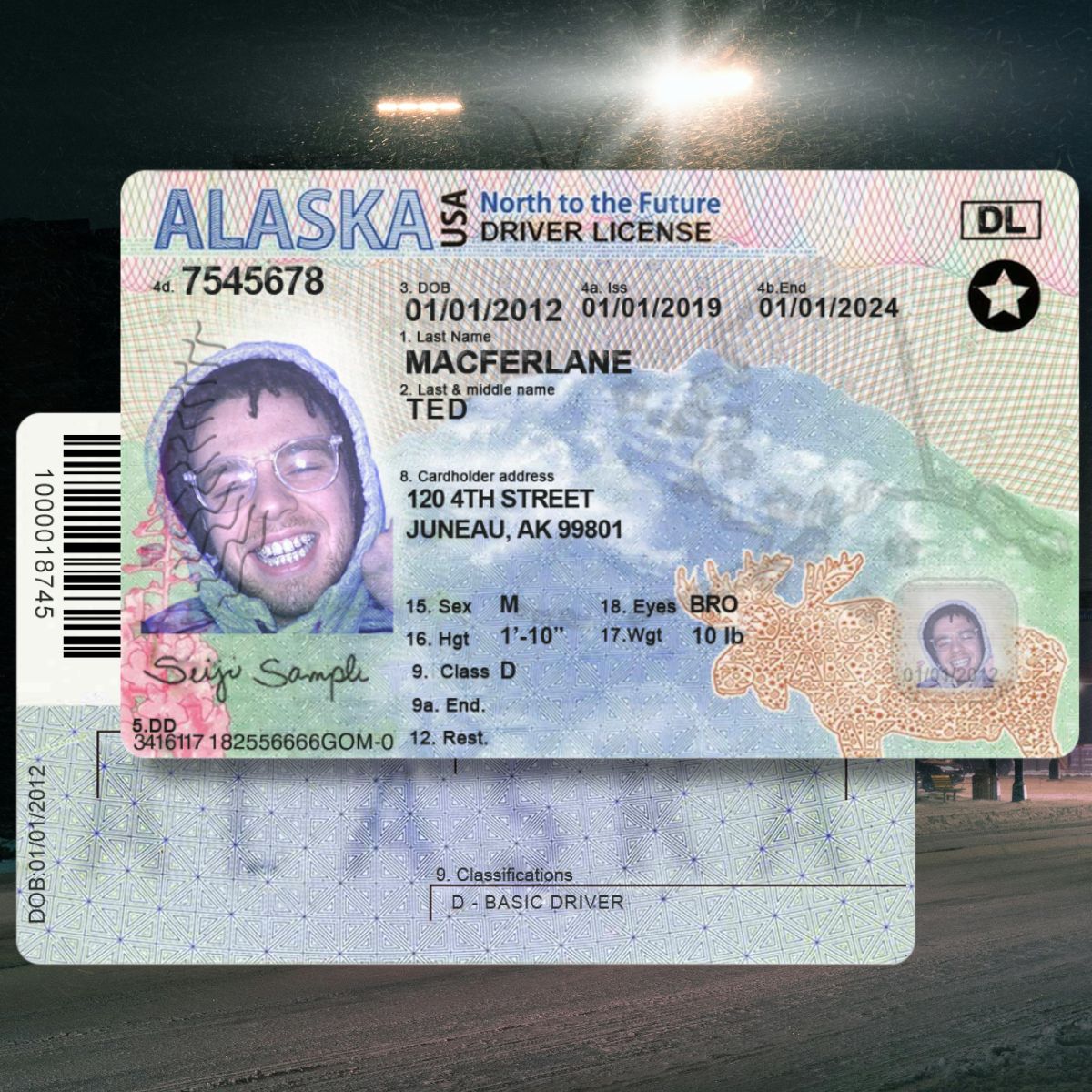 Alaska - AK Driver's License Photoshop Template