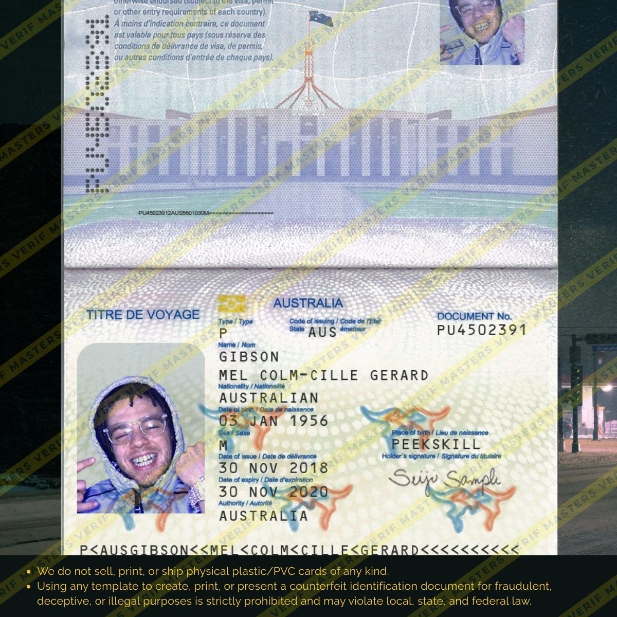 Australia Passport Photoshop template