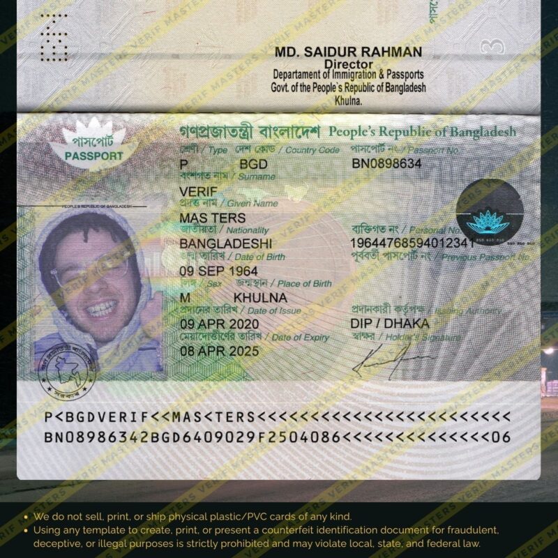 Bangladesh Passport Photoshop template