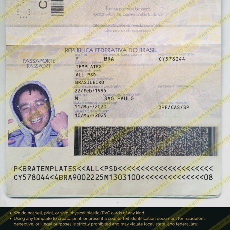 Brazil Passport Photoshop template