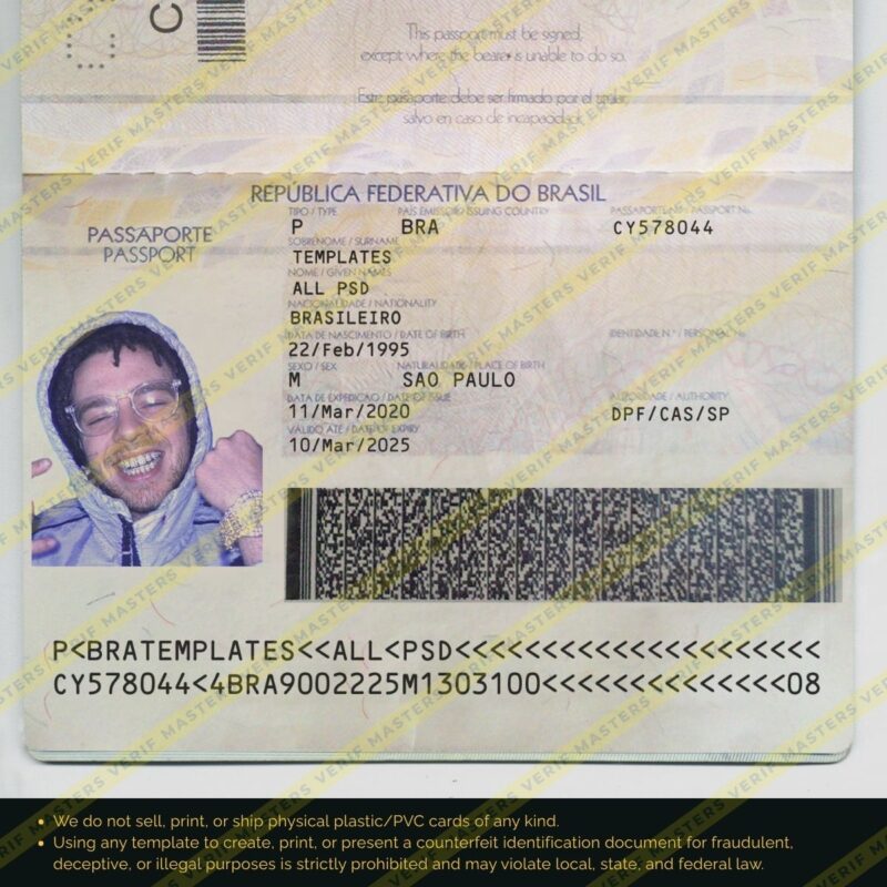 Brazil Passport Photoshop template