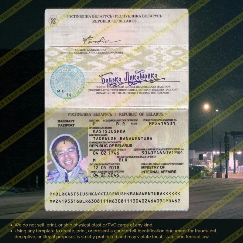 Belarus Passport Photoshop template