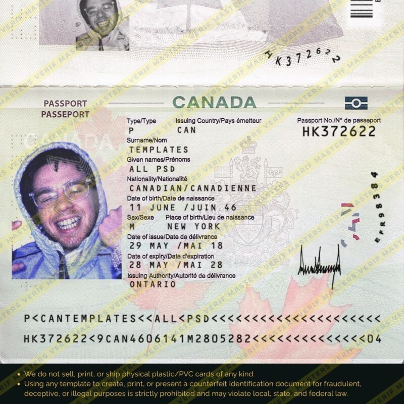 Canada Passport Photoshop template