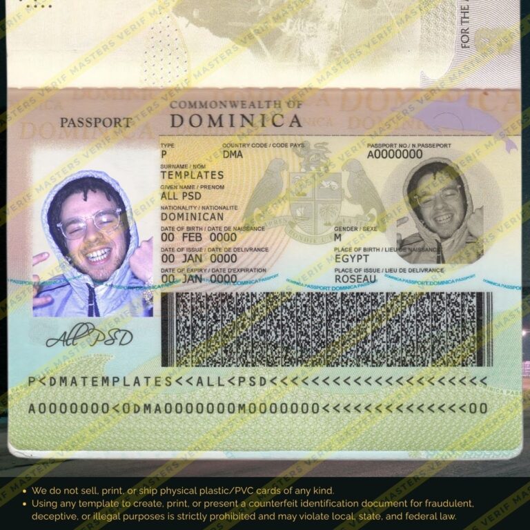 Dominican Republic Passport Photoshop template