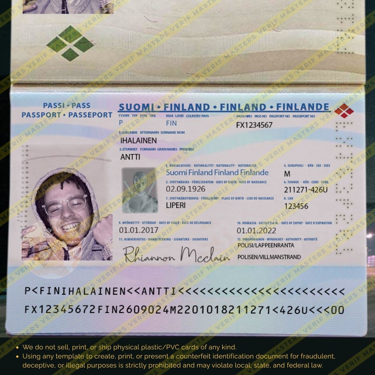 Finland Passport Photoshop template