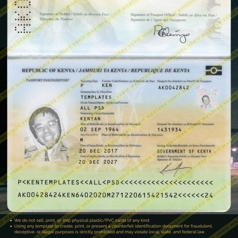 Kenya Passport Photoshop template