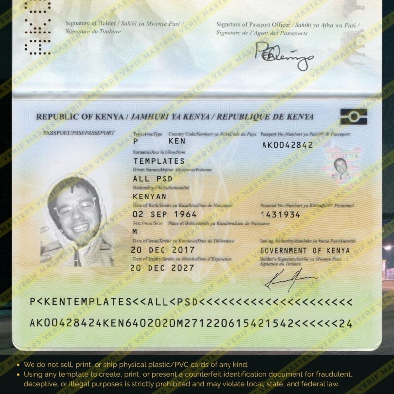 Kenya Passport Photoshop template