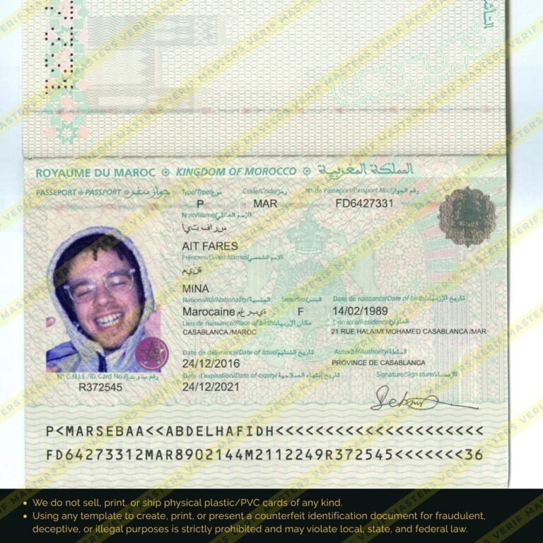 Morocco Passport Photoshop template