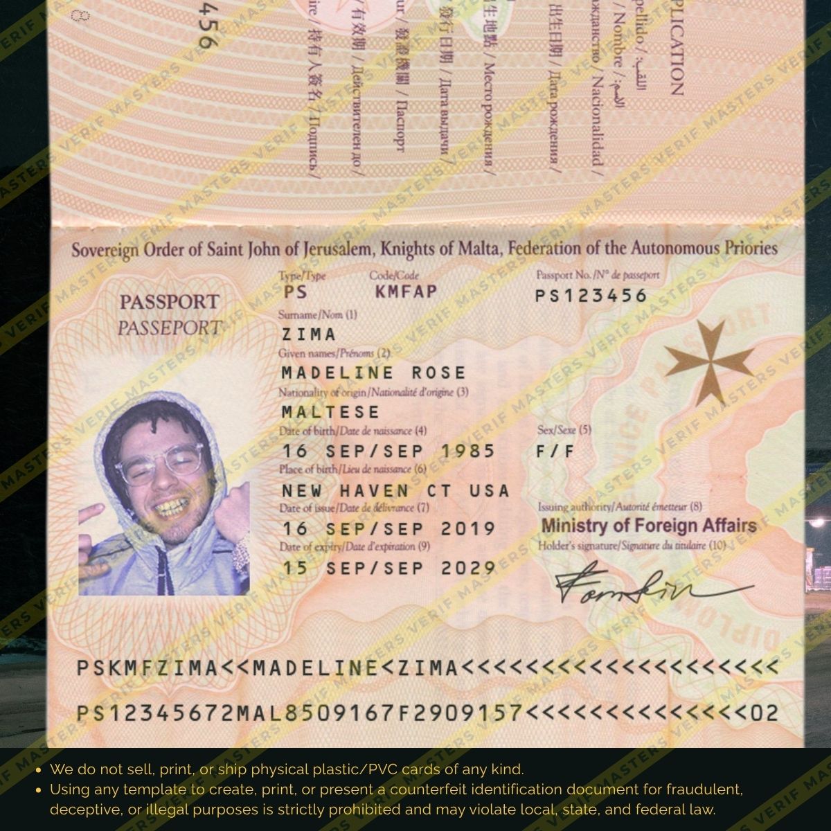 Malta Passport Photoshop template