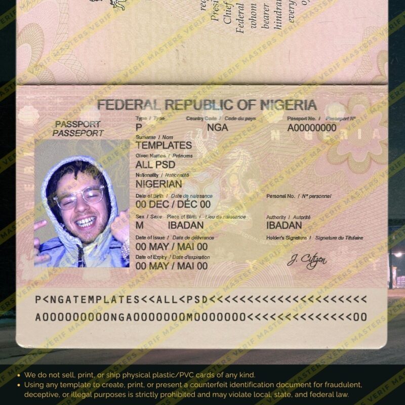 Nigeria Passport Photoshop template