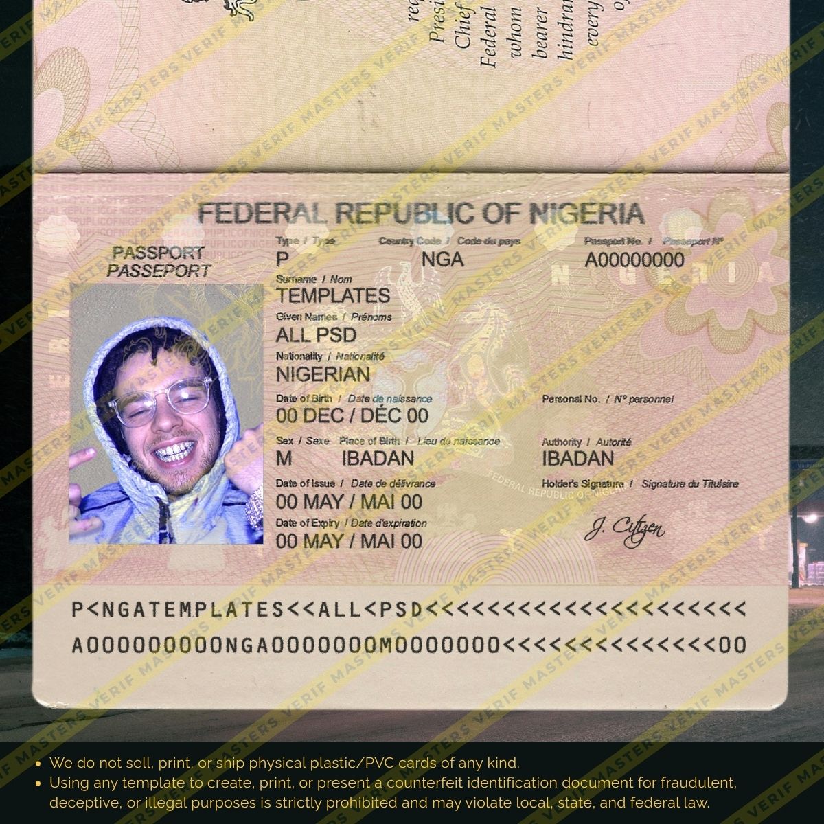 Nigeria Passport Photoshop template