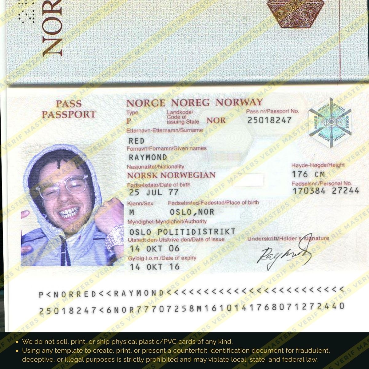 Norway Passport Photoshop template