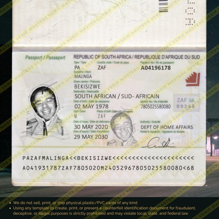South Africa Passport Photoshop template