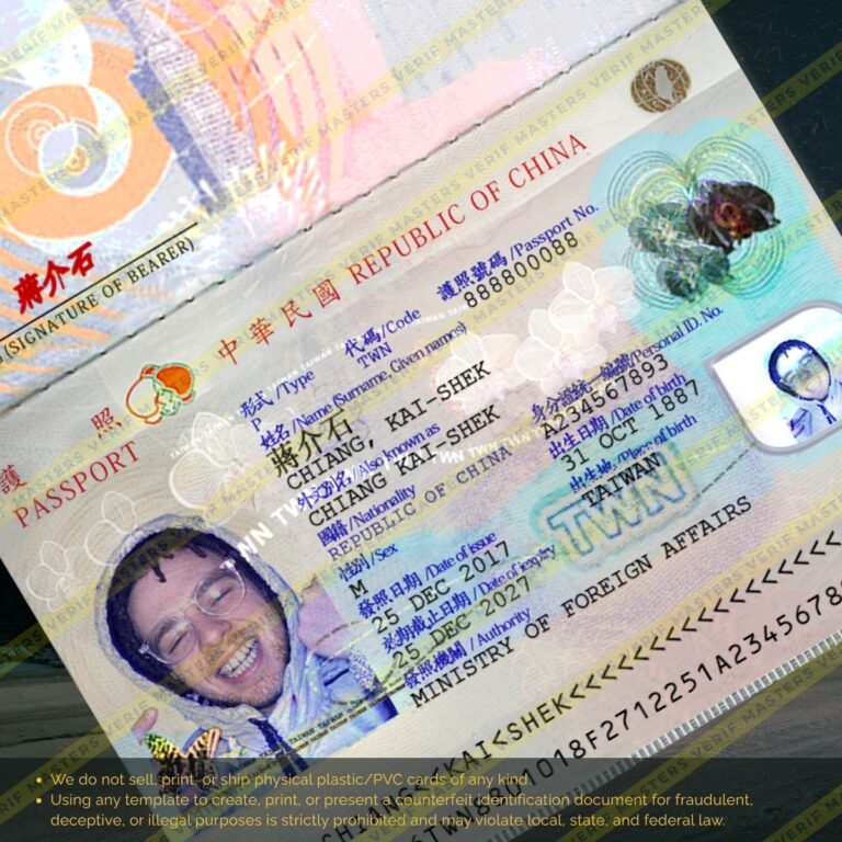 Taiwan Passport Photoshop template