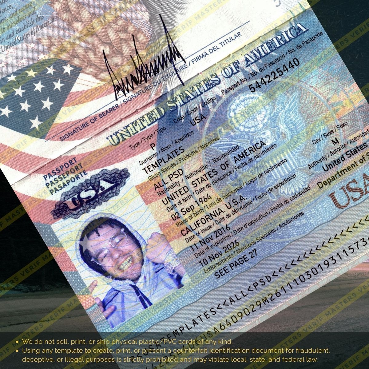 United States Passport Photoshop template