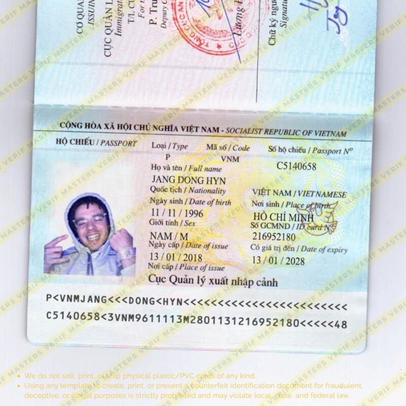 Vietnam Passport Photoshop template