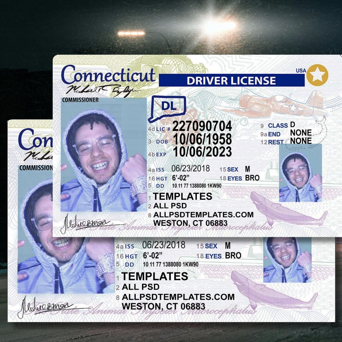 Connecticut - CT Driver's License Photoshop Template