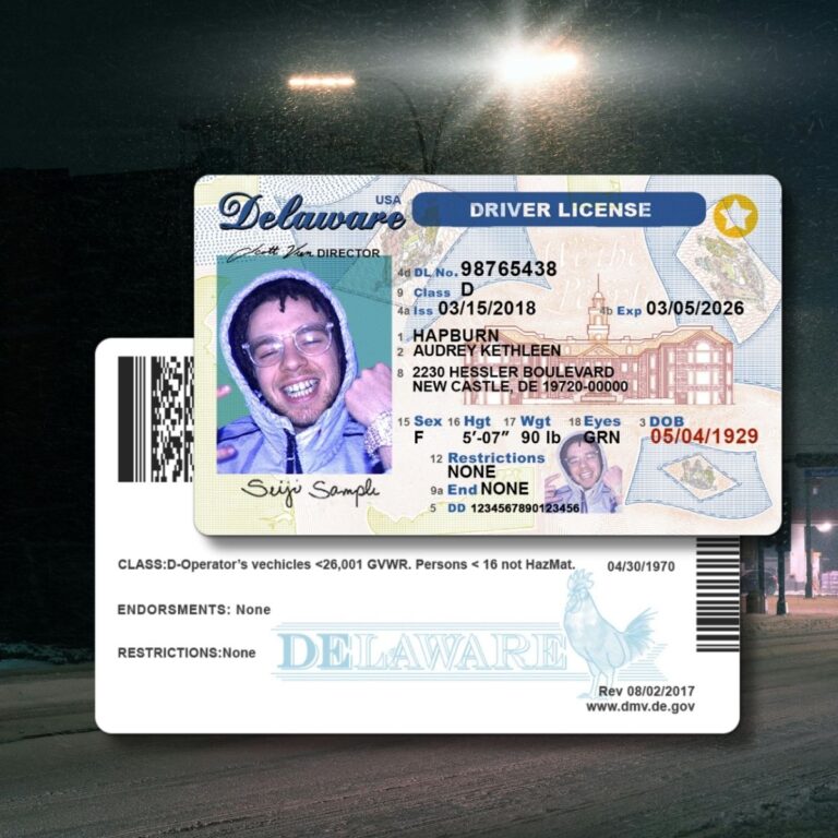 Delaware - DE Driver's License Photoshop Template