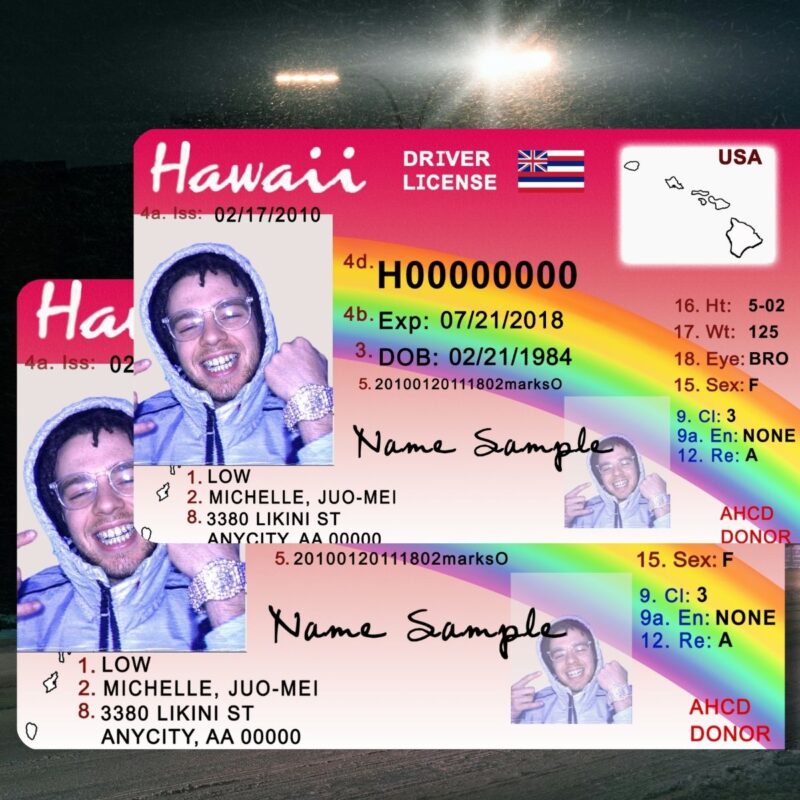 Hawaii - HI Driver's License Photoshop Template