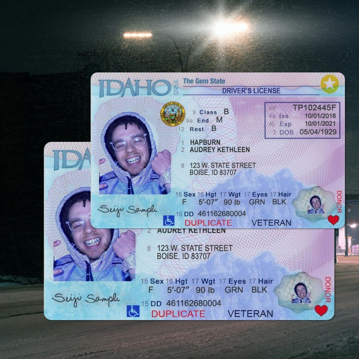 Idaho - ID Driver's License Photoshop Template