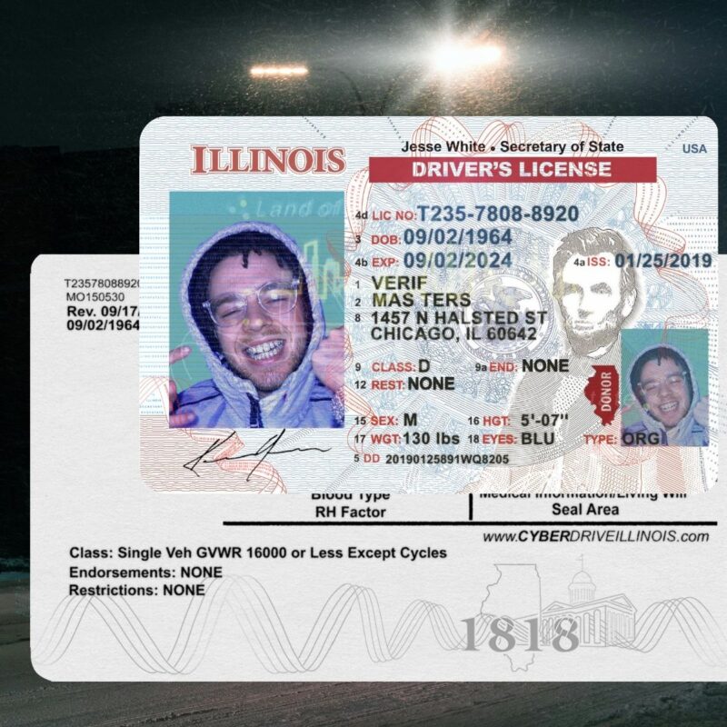 Illinois - IL Driver's License Photoshop Template