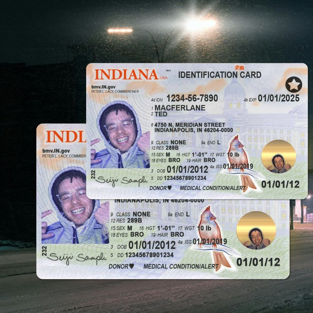 Indiana - IN Driver's License Photoshop Template