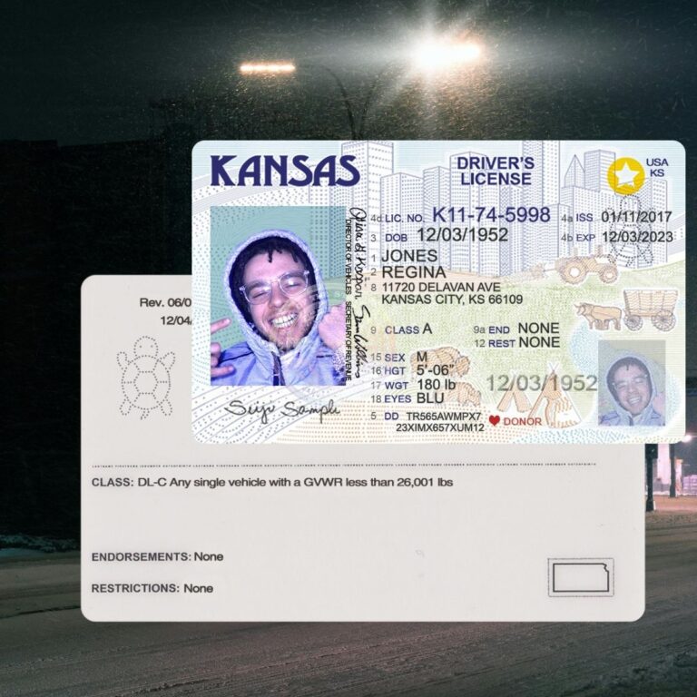 Kansas - KS Driver's License Photoshop Template