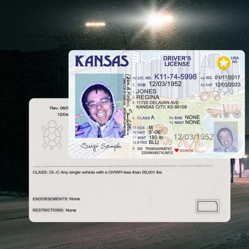 Kansas - KS Driver's License Photoshop Template