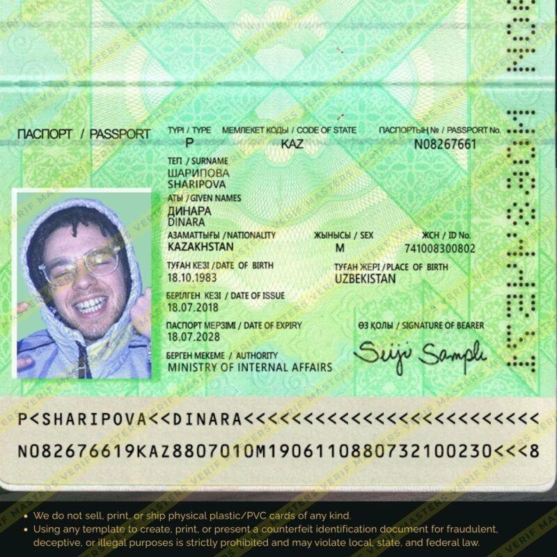 Kazakhstan Passport Photoshop template