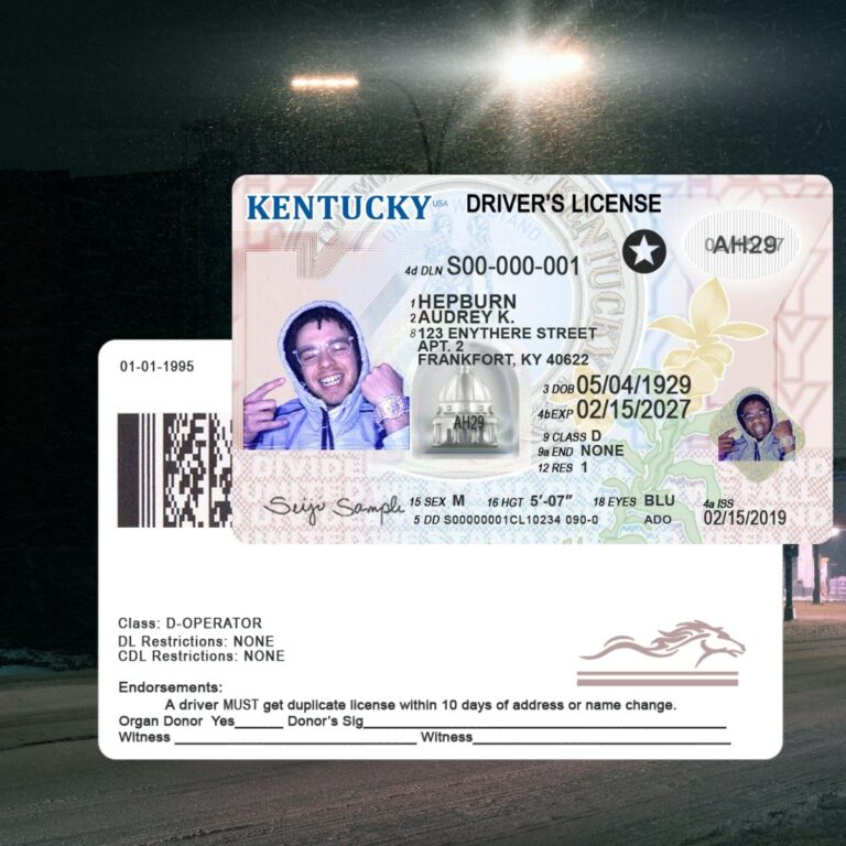 Kentucky - KY Driver's License Photoshop Template