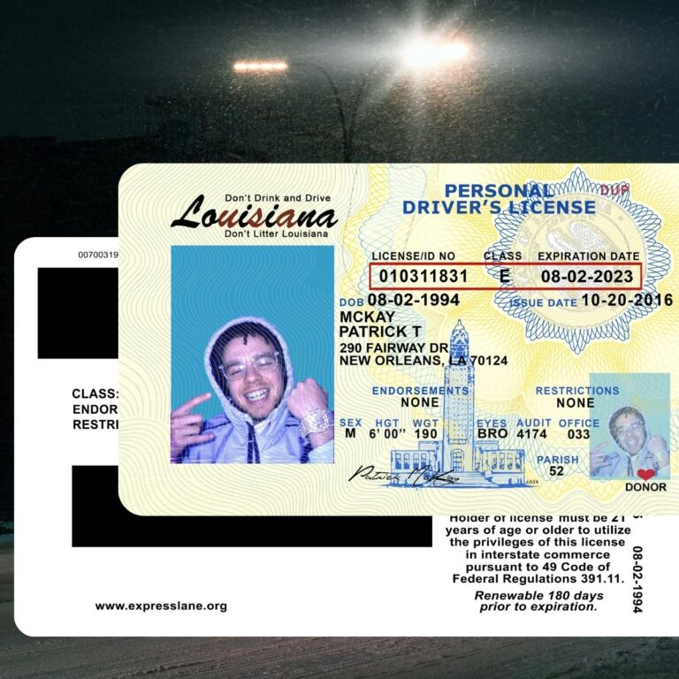 Louisiana - LA Driver's License Photoshop Template