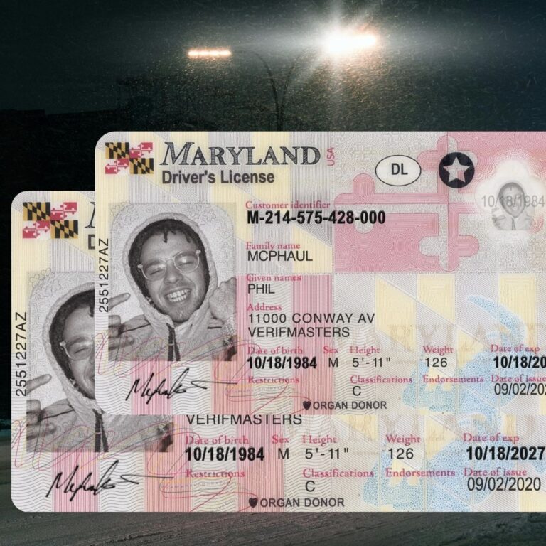 Maryland - MD Driver's License Photoshop Template