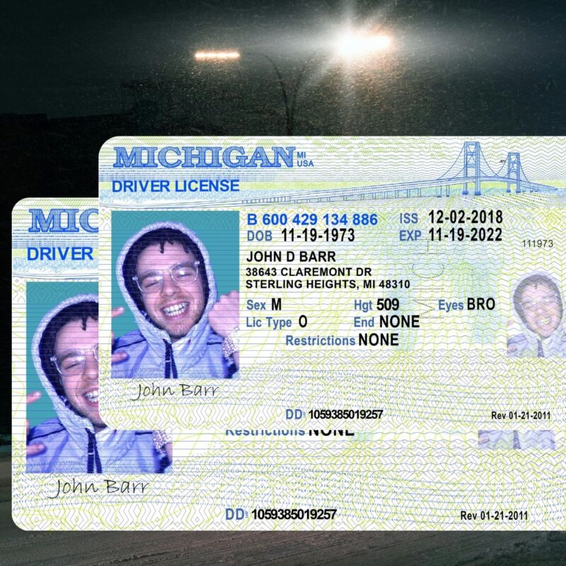 Michigan - MI Driver's License Photoshop Template