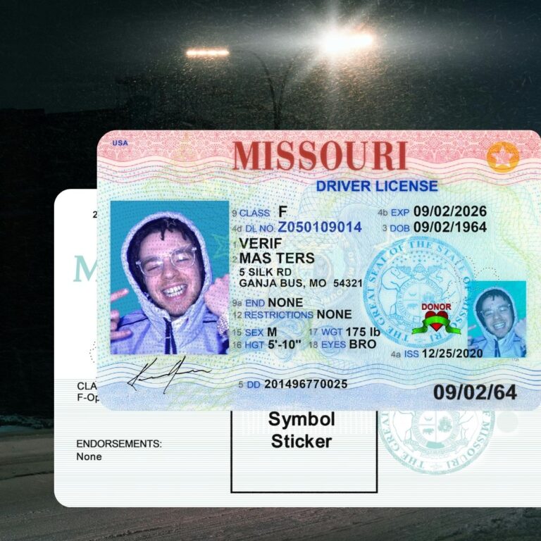 Missouri - MO Driver's License Photoshop Template