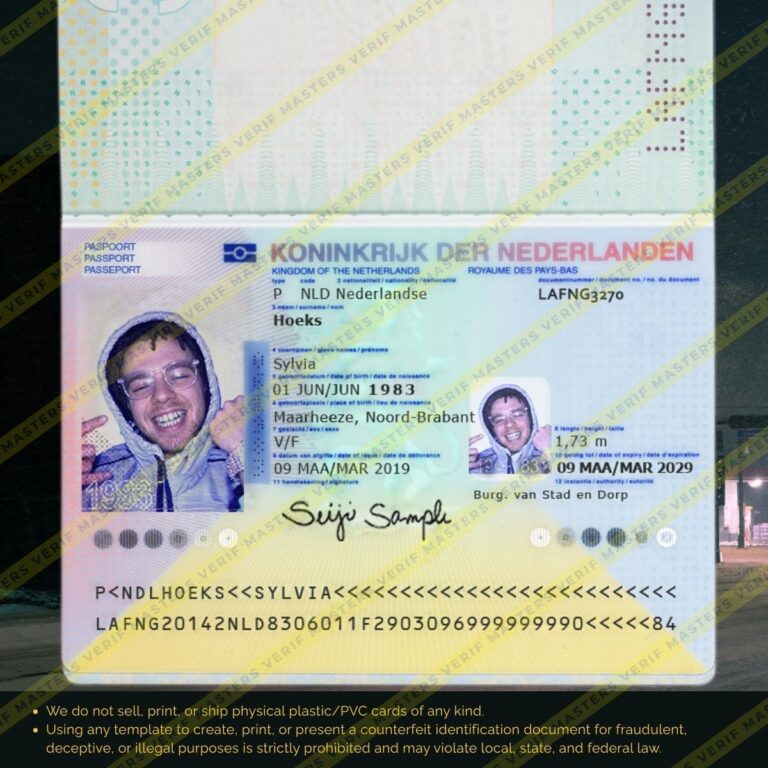 Netherlands Passport Photoshop template