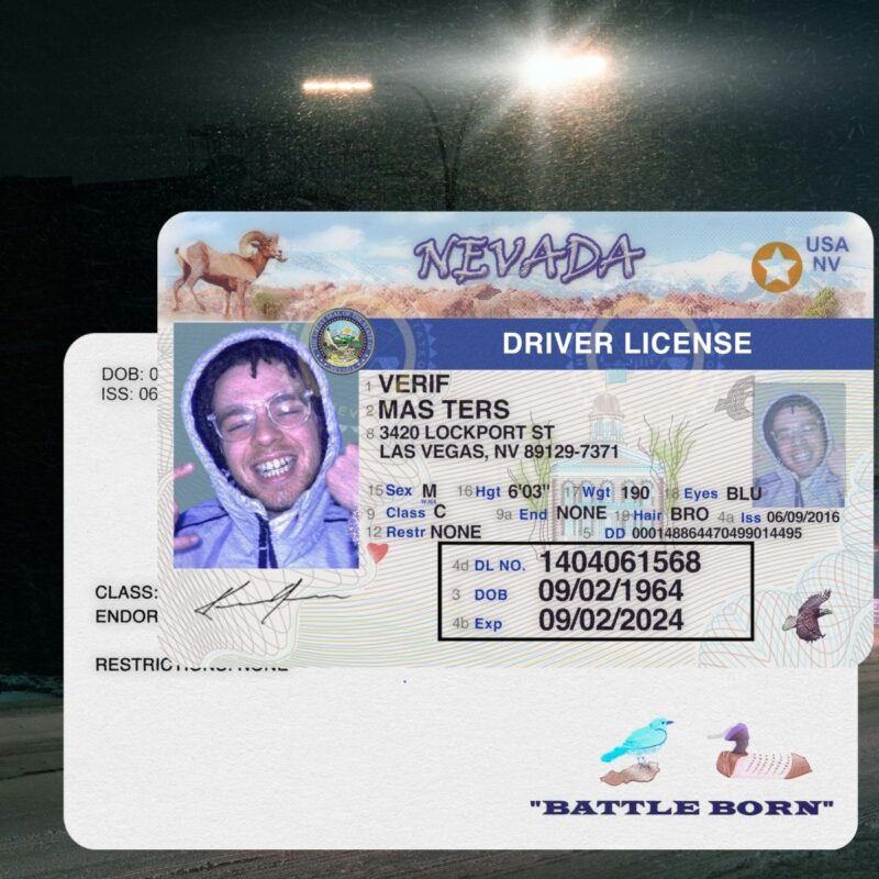 Nevada - NV Driver's License Photoshop Template