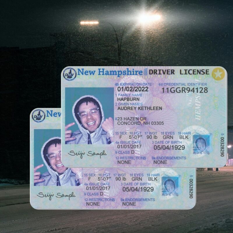 New Hampshire - NH Driver's License Photoshop Template