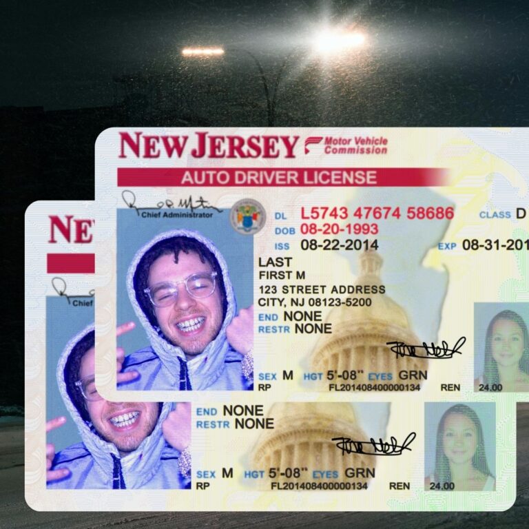 New Jersey - NJ Driver's License Photoshop Template