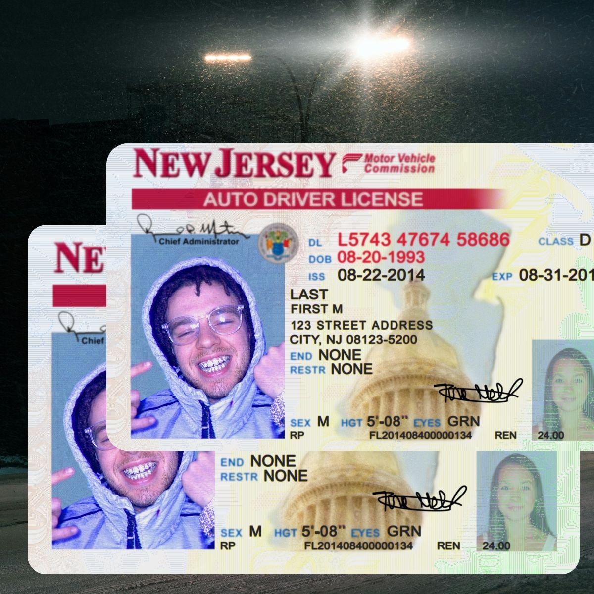 New Jersey - NJ Driver's License Photoshop Template