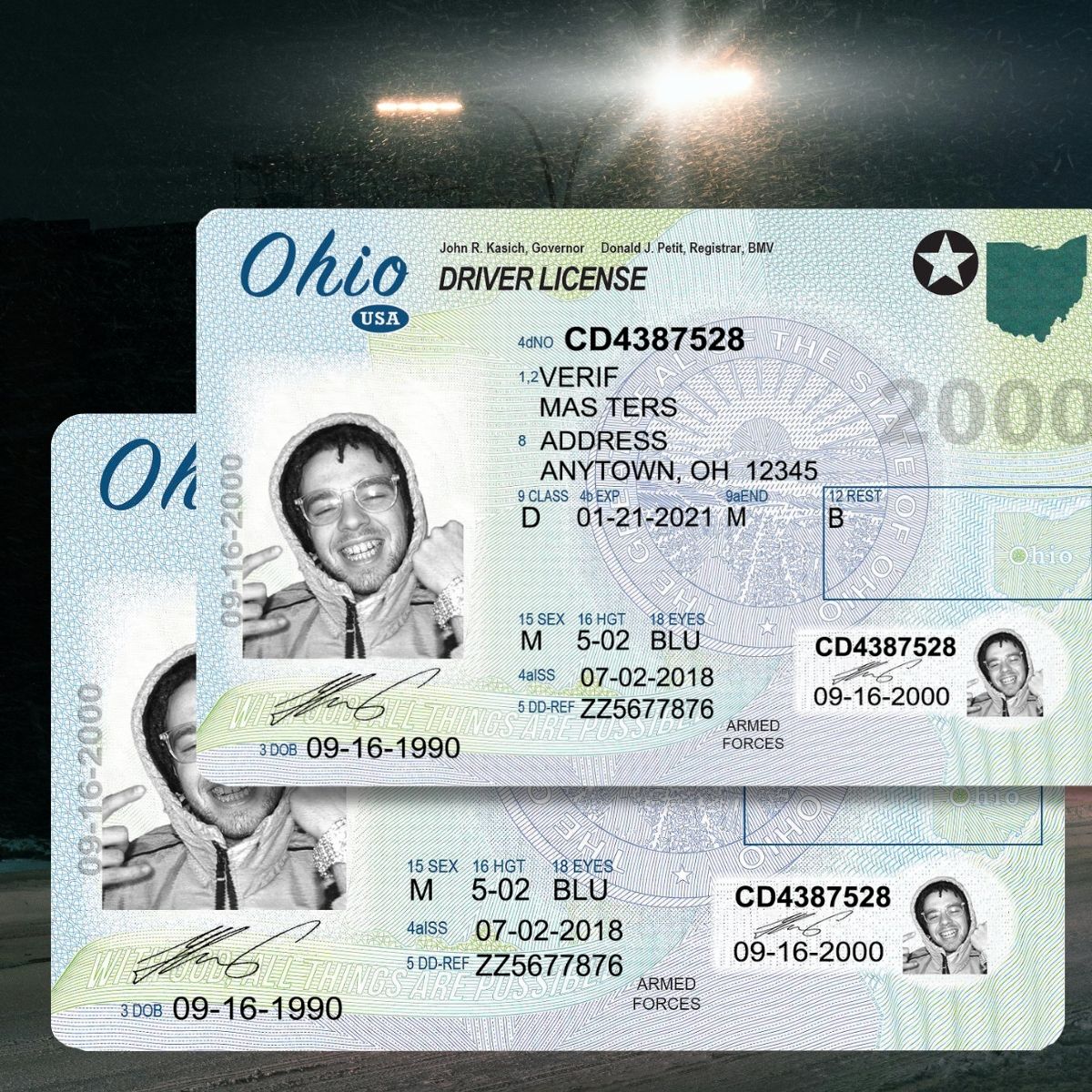 Ohio - OH Driver's License Photoshop Template