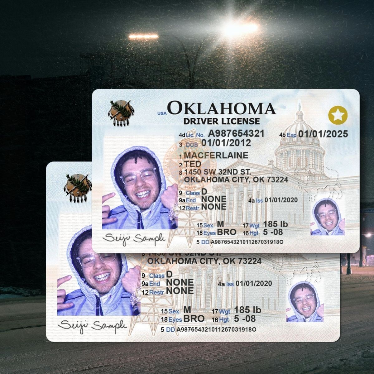 Oklahoma - OK Driver's License Photoshop Template