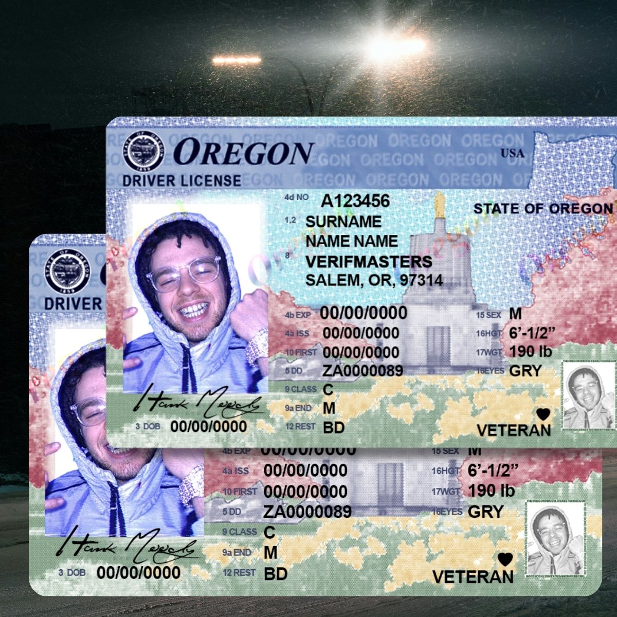 Oregon - OR Driver's License Photoshop Template