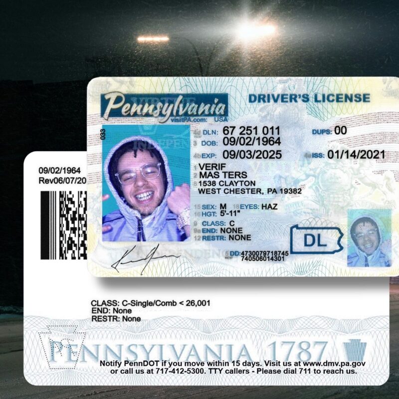 Pennsylvania - PA Driver's License Photoshop Template