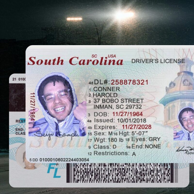 South Carolina - SC Driver's License Photoshop Template