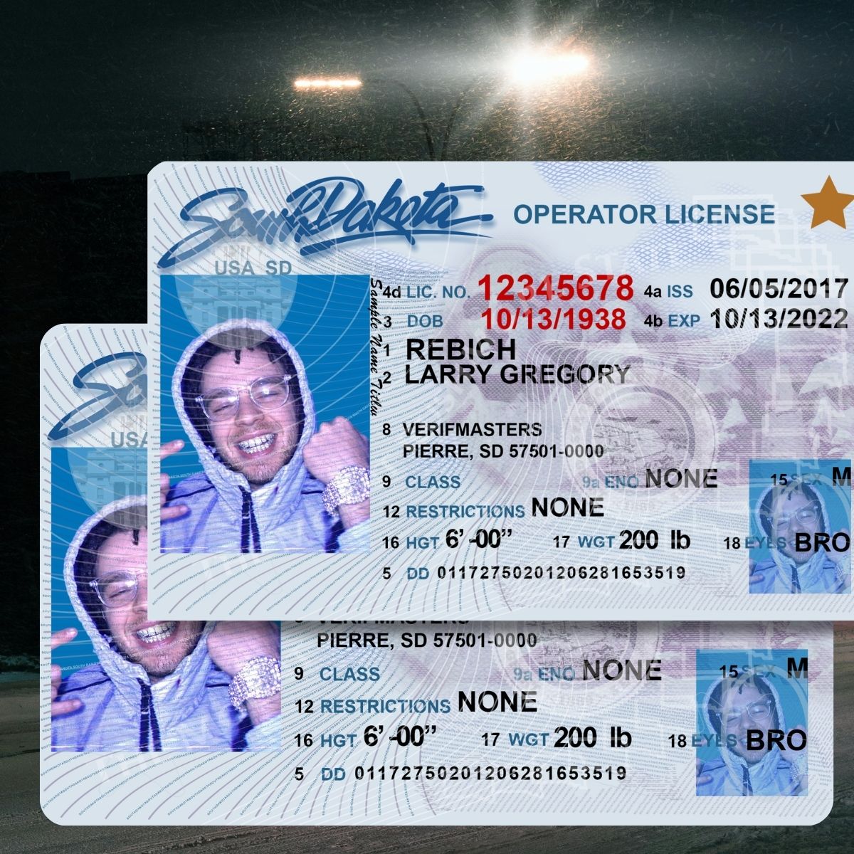 South Dakota - SD Driver's License Photoshop Template