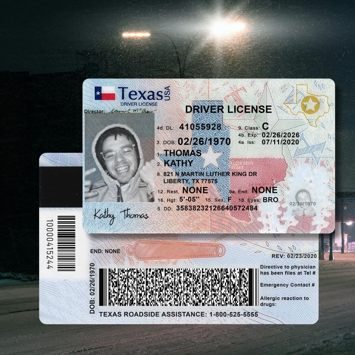 Texas - TX Driver's License Photoshop Template