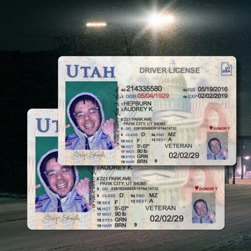 Utah - UT Driver's License Photoshop Template