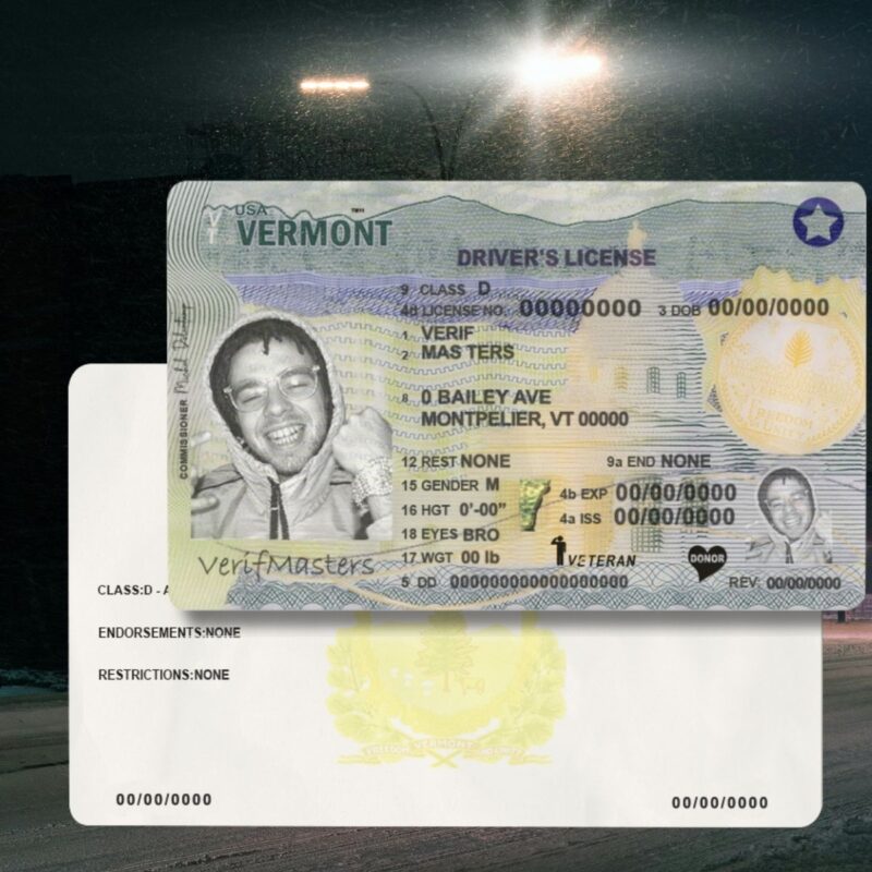 Vermont - VT Driver's License Photoshop Template
